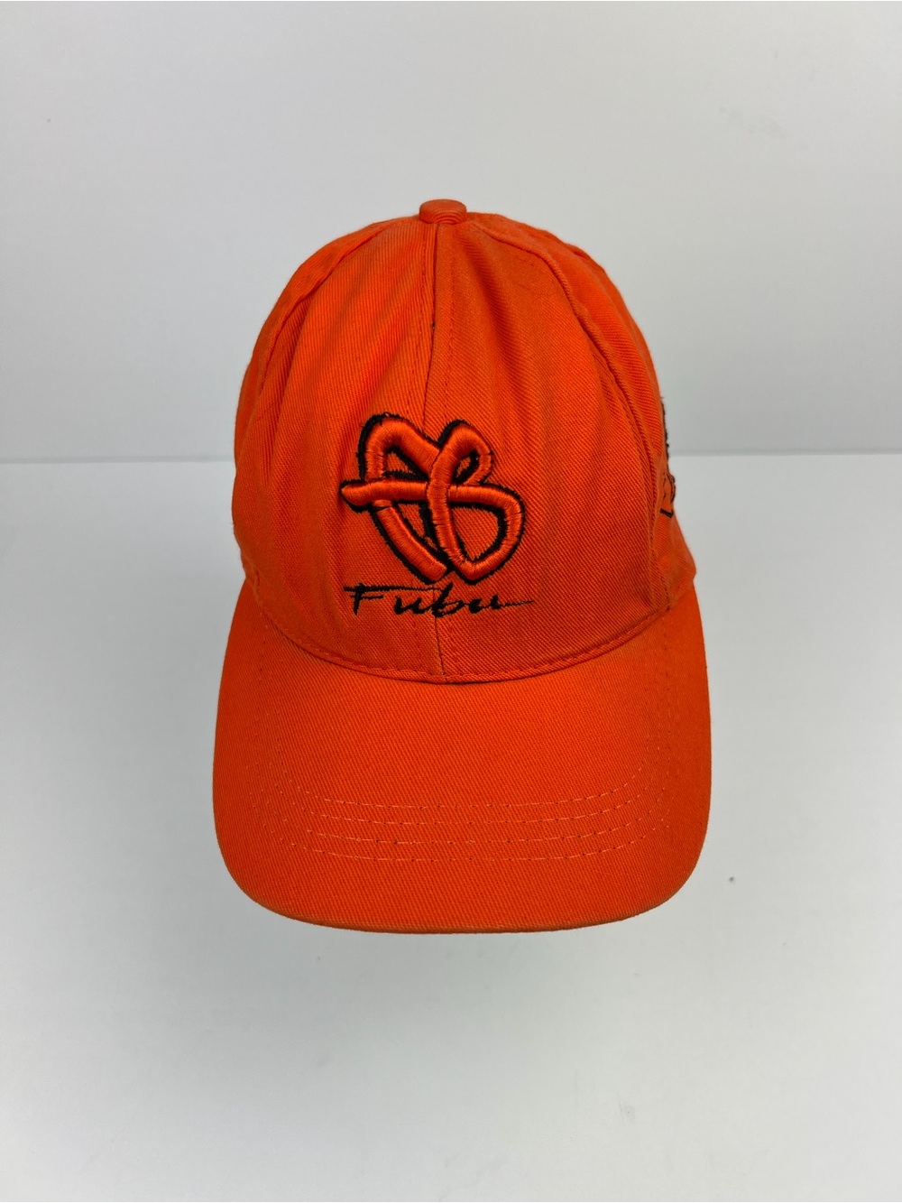 Vintage 90s Y2K FUBU Orange Baseball Cap Strap Back OS Unisex